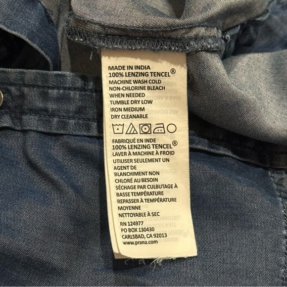 prAna Blue Chambray Long Sleeve Button Up Outdoors Women’s Size S - Picture 9 of 11